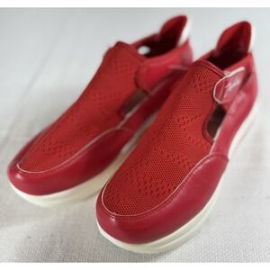 Fashion Shoes Womens Size 42 Red Slip On Comfort Walking Lightweight Mesh Casual